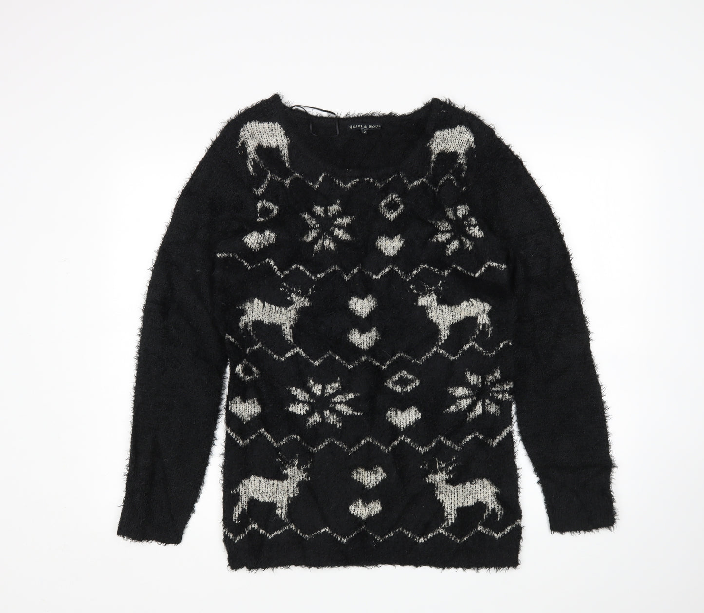 Heart &  Soul Womens Multicoloured Argyle/Diamond  Pullover Jumper Size 12  - Christams