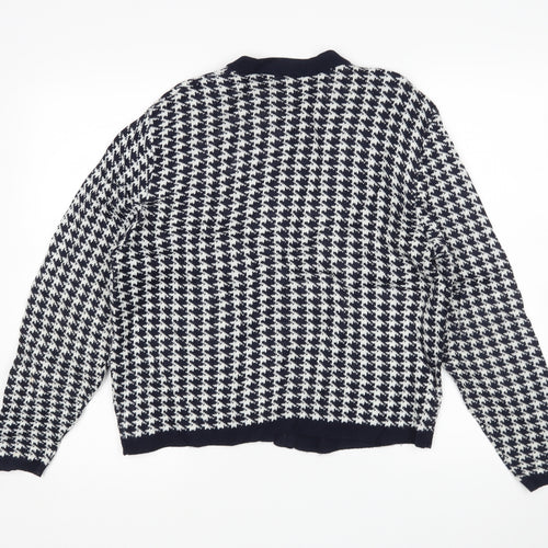 M&S Womens Multicoloured Houndstooth  Cardigan Jumper Size 10