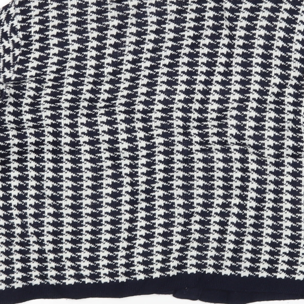 M&S Womens Multicoloured Houndstooth  Cardigan Jumper Size 10