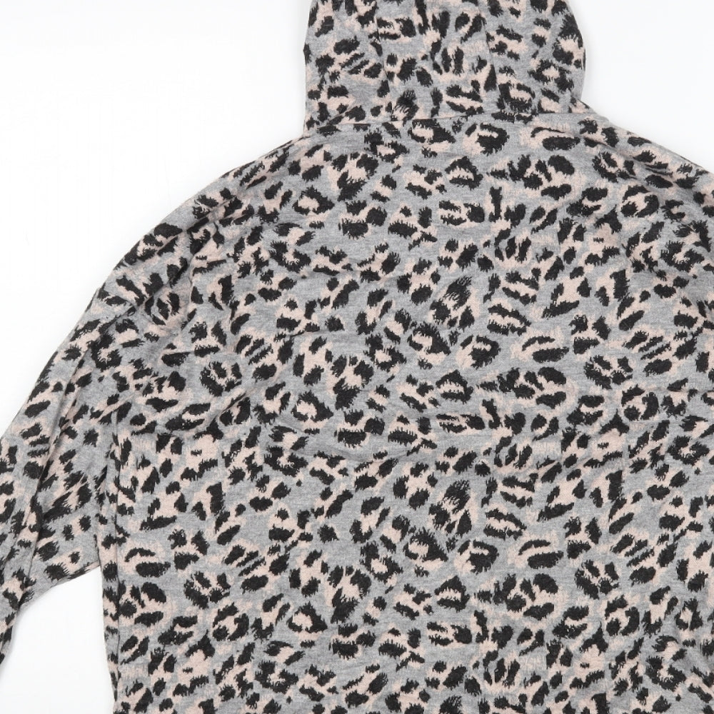 TU Womens Multicoloured Animal Print  Pullover Hoodie Size 14