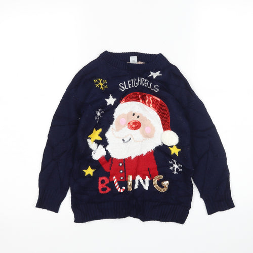 TU Boys Multicoloured   Pullover Jumper Size 7 Years  - Christmas