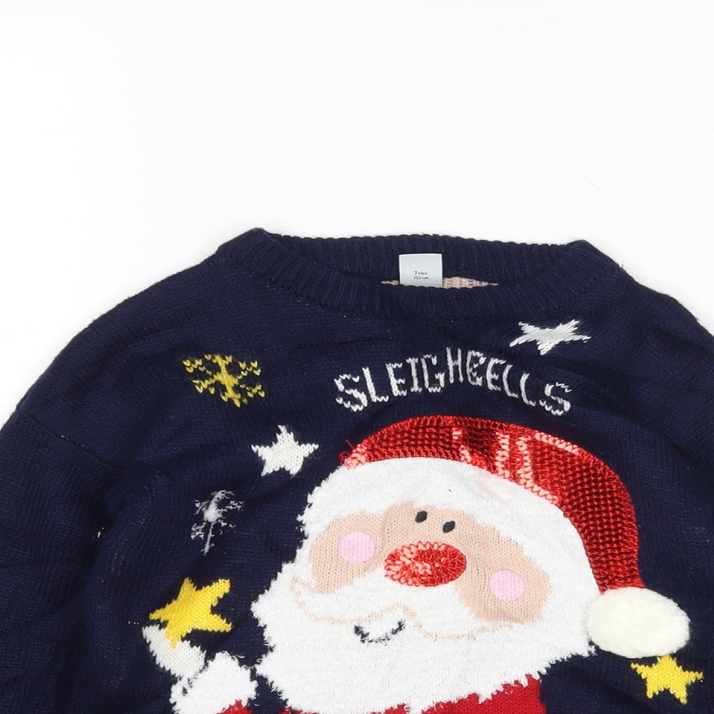 TU Boys Multicoloured   Pullover Jumper Size 7 Years  - Christmas