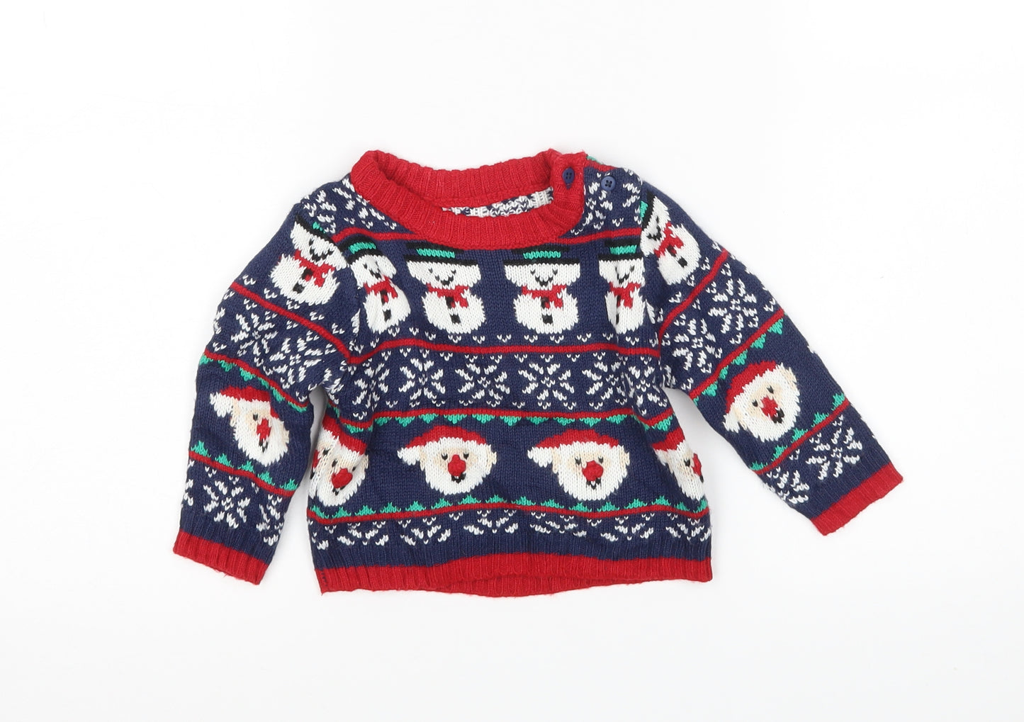 Mothercare Boys Multicoloured Argyle/Diamond  Pullover Jumper Size 6-9 Months  - Christmas