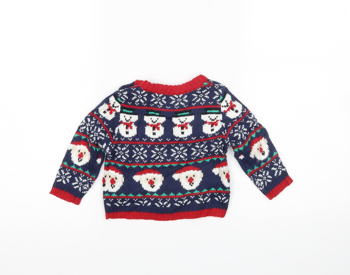 Mothercare Boys Multicoloured Argyle/Diamond  Pullover Jumper Size 6-9 Months  - Christmas