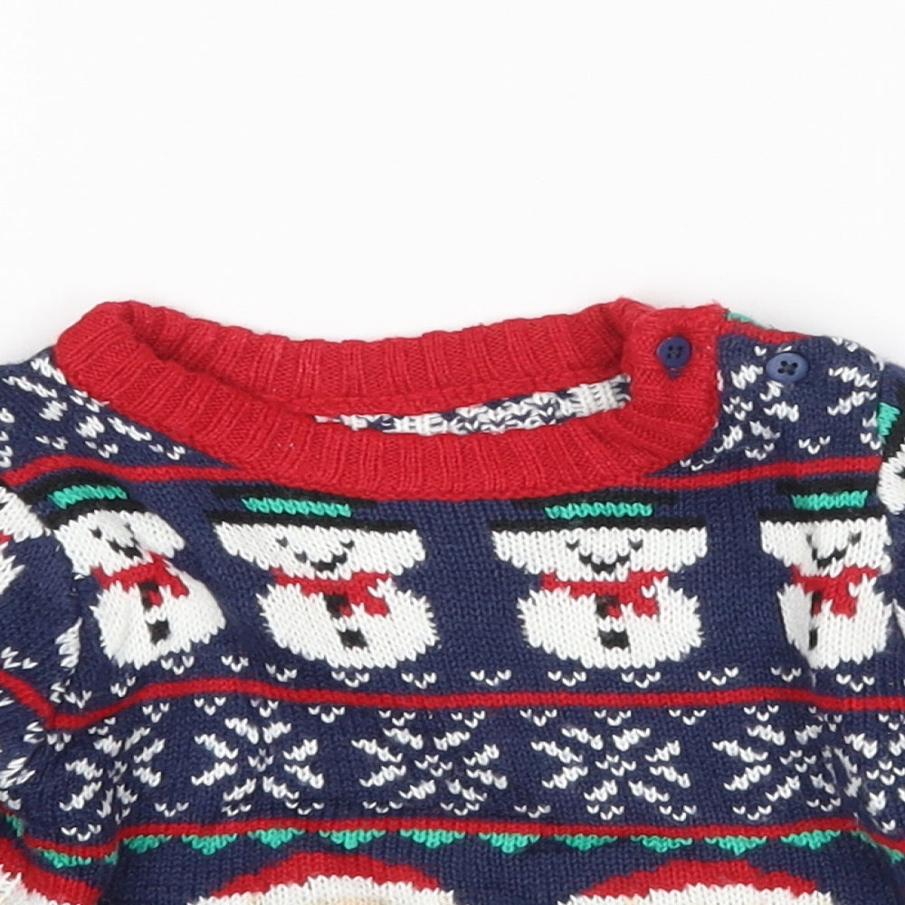 Mothercare Boys Multicoloured Argyle/Diamond  Pullover Jumper Size 6-9 Months  - Christmas