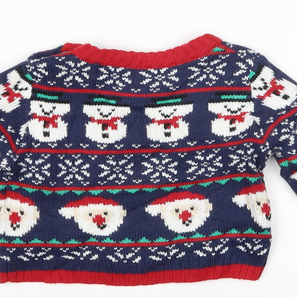 Mothercare Boys Multicoloured Argyle/Diamond  Pullover Jumper Size 6-9 Months  - Christmas