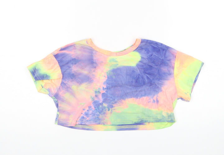 SheIn Girls Multicoloured Cropped T-Shirt Size 7 Years - Tie Dye