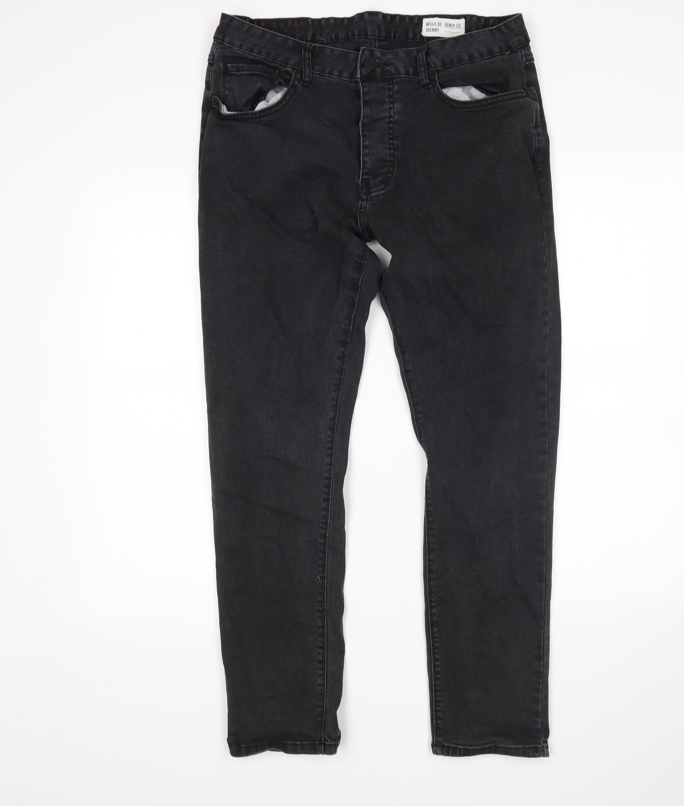 Deni Co Mens Black   Skinny Jeans Size 34 L30 in