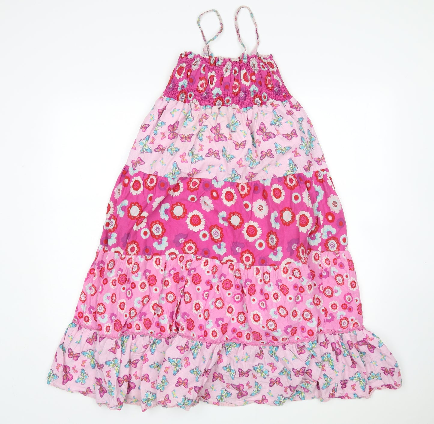 Matalan Girls Pink Floral  A-Line  Size 10-11 Years