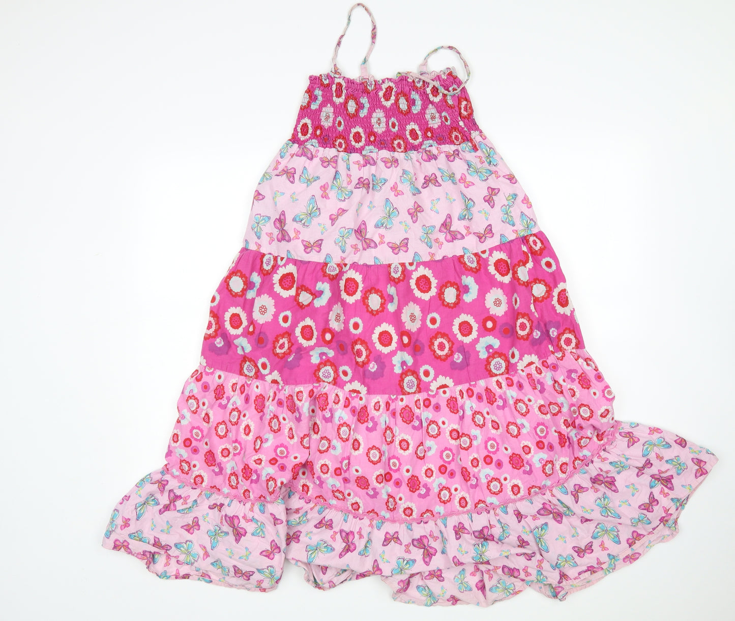 Matalan Girls Pink Floral  A-Line  Size 10-11 Years