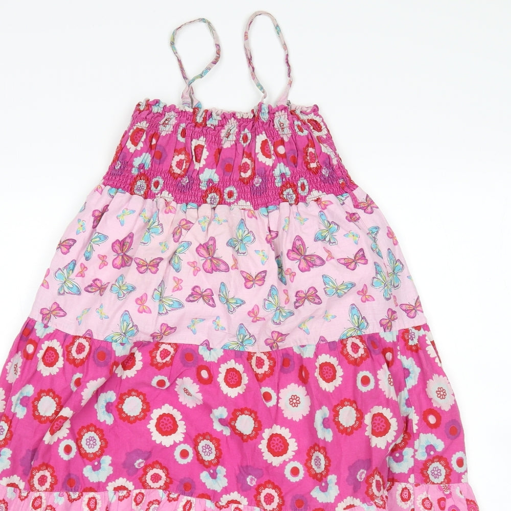 Matalan Girls Pink Floral  A-Line  Size 10-11 Years