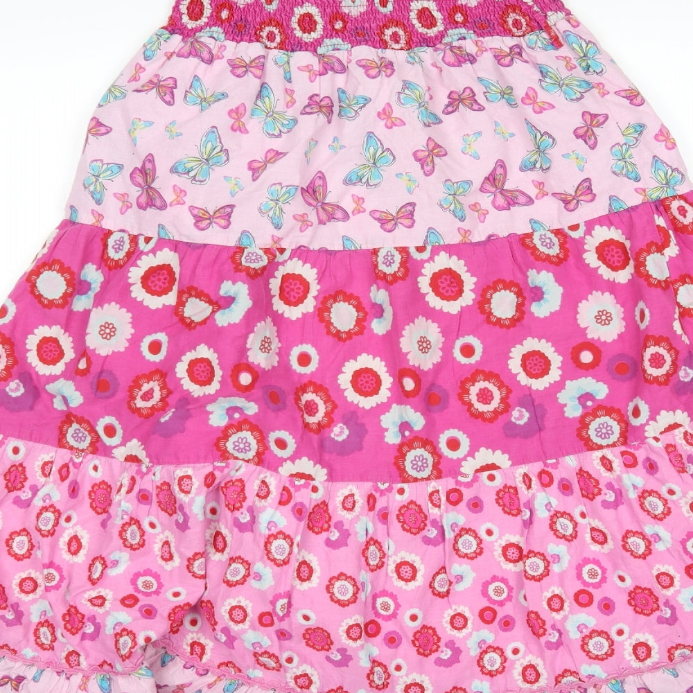Matalan Girls Pink Floral  A-Line  Size 10-11 Years