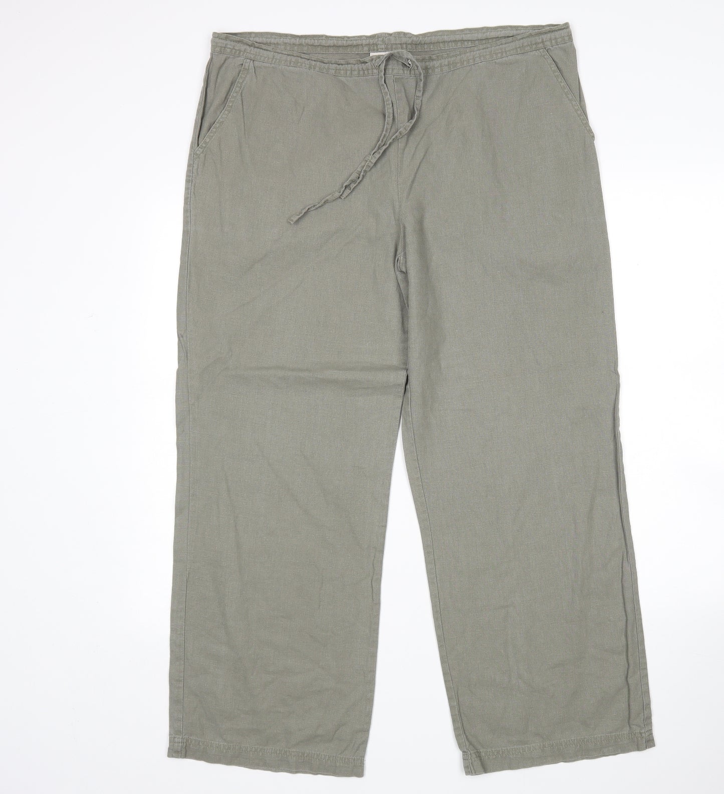For Women Womens Green   Trousers  Size 14 L28 in