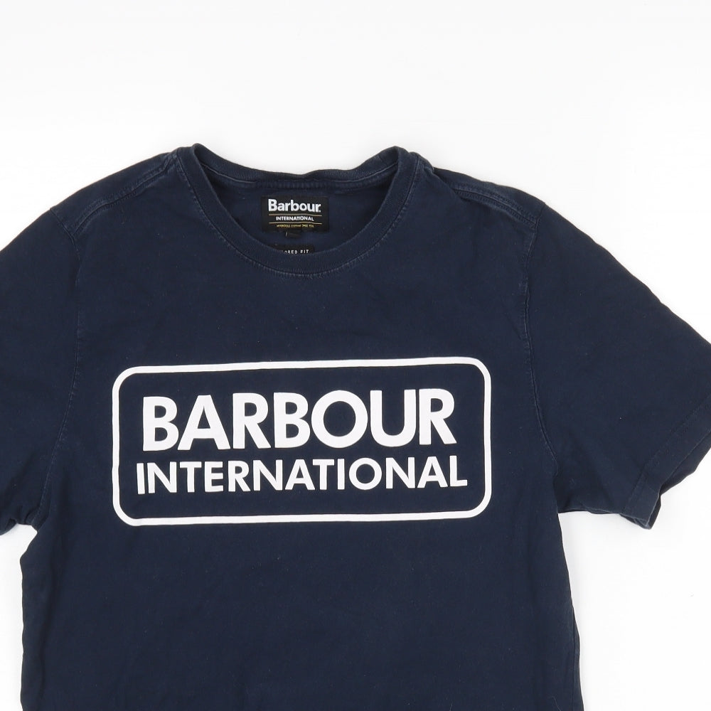 Barbour Mens Blue    T-Shirt Size S