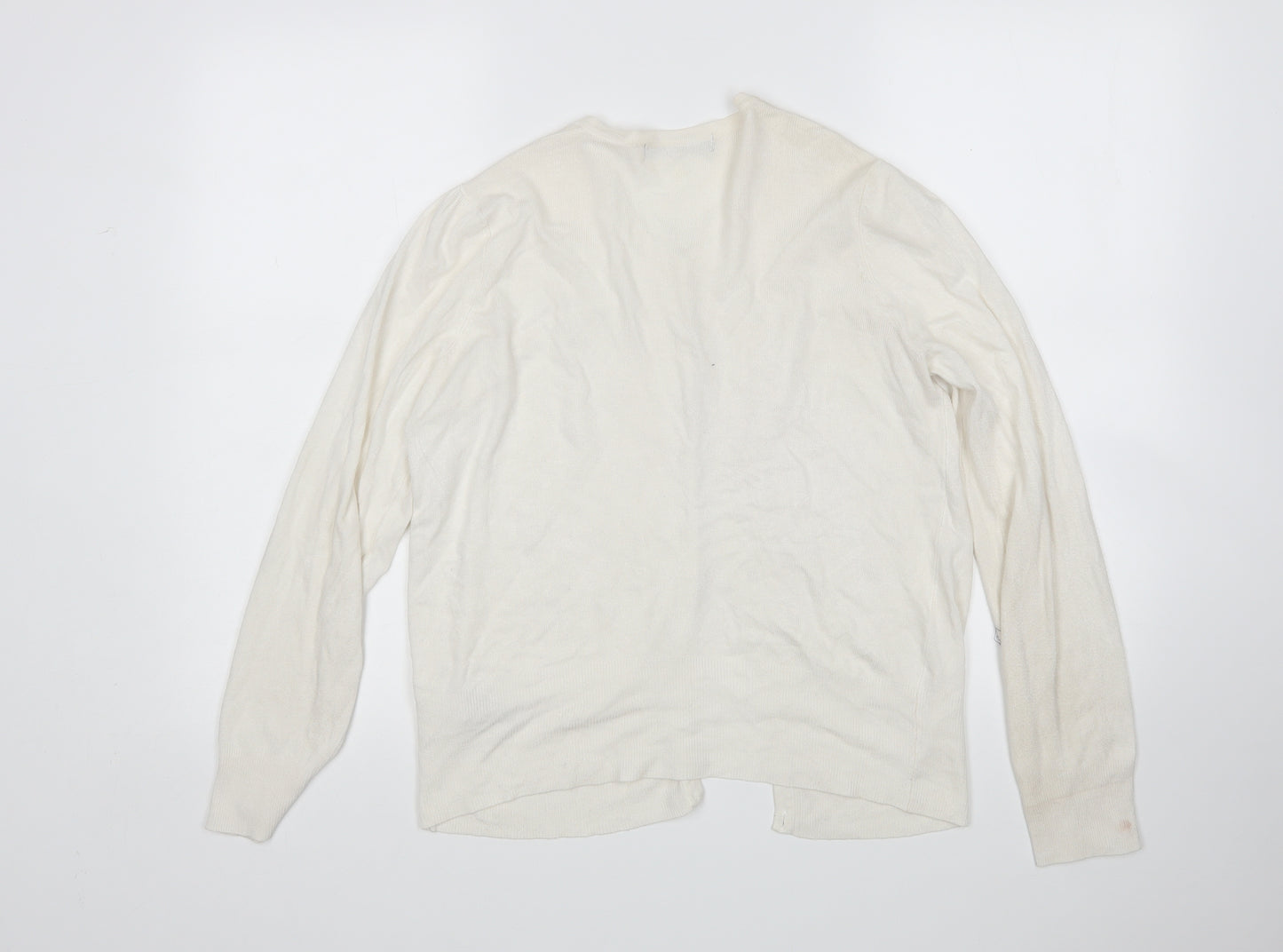 M&S Womens White   Cardigan Jumper Size 12