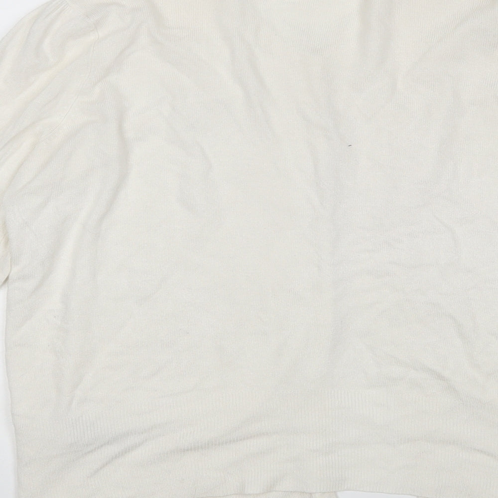 M&S Womens White   Cardigan Jumper Size 12