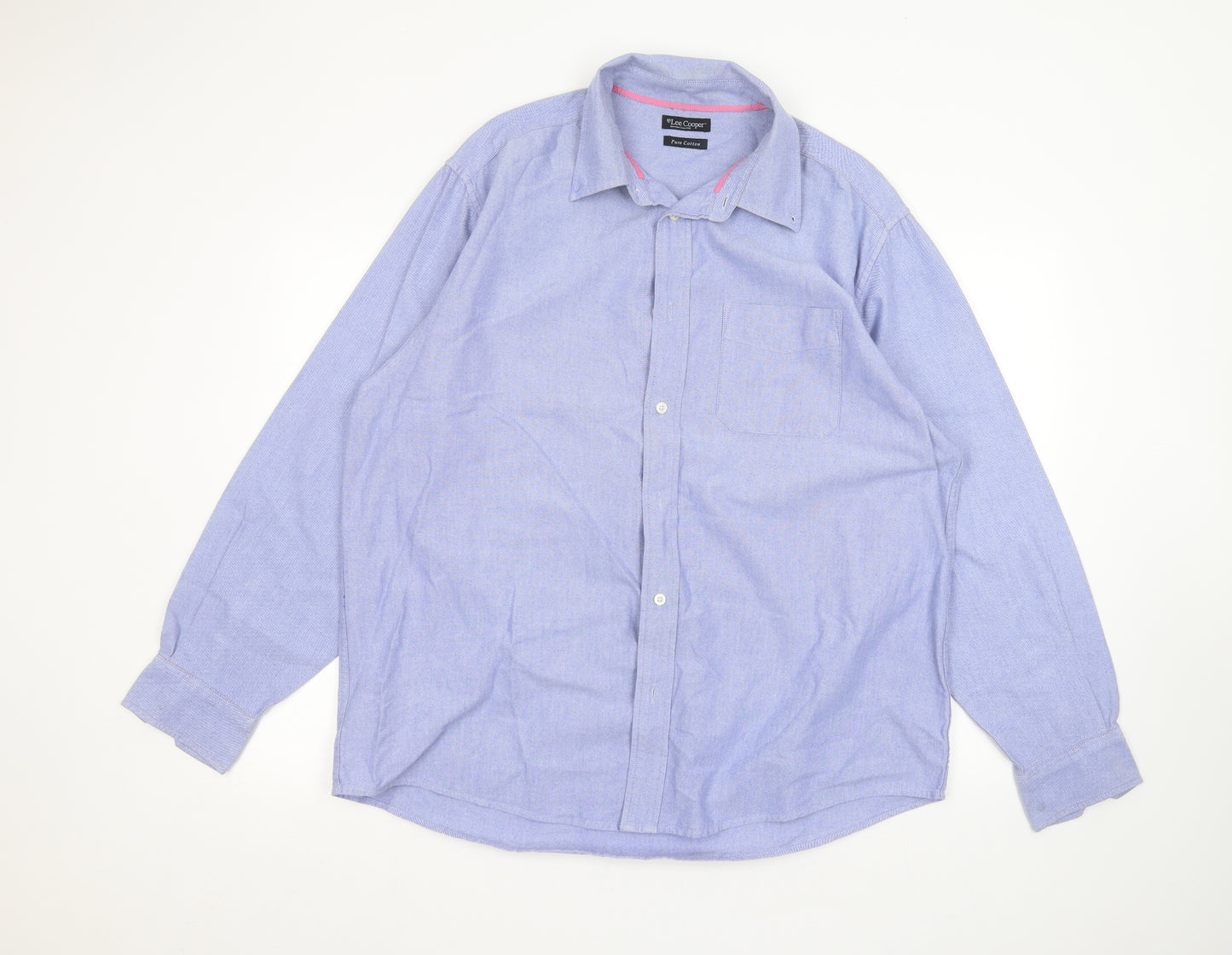 Lee Cooper Mens Blue    Dress Shirt Size XL