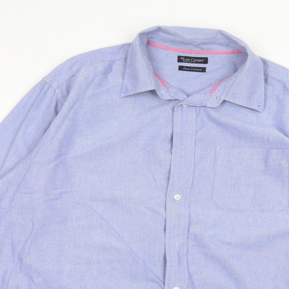 Lee Cooper Mens Blue    Dress Shirt Size XL