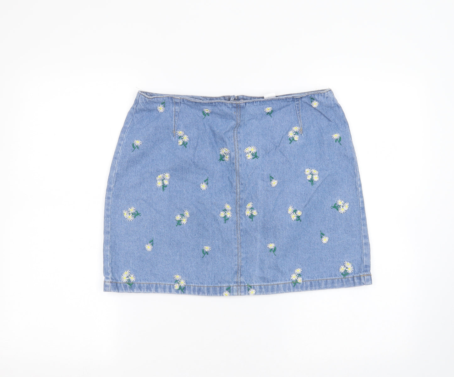 H&M Womens Blue  Denim Mini Skirt Size 14