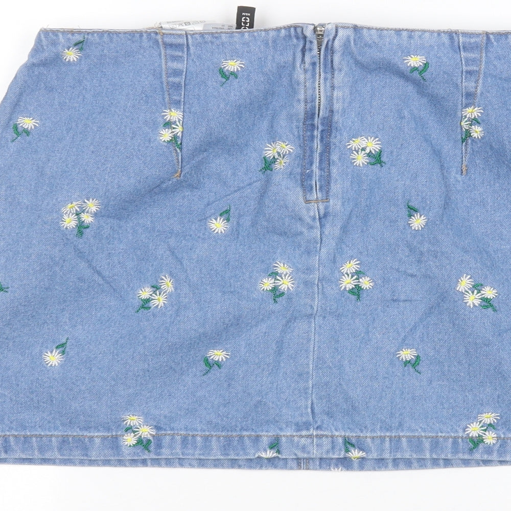 H&M Womens Blue  Denim Mini Skirt Size 14
