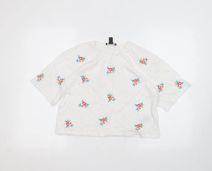 New Look Womens White   Basic T-Shirt Size 12