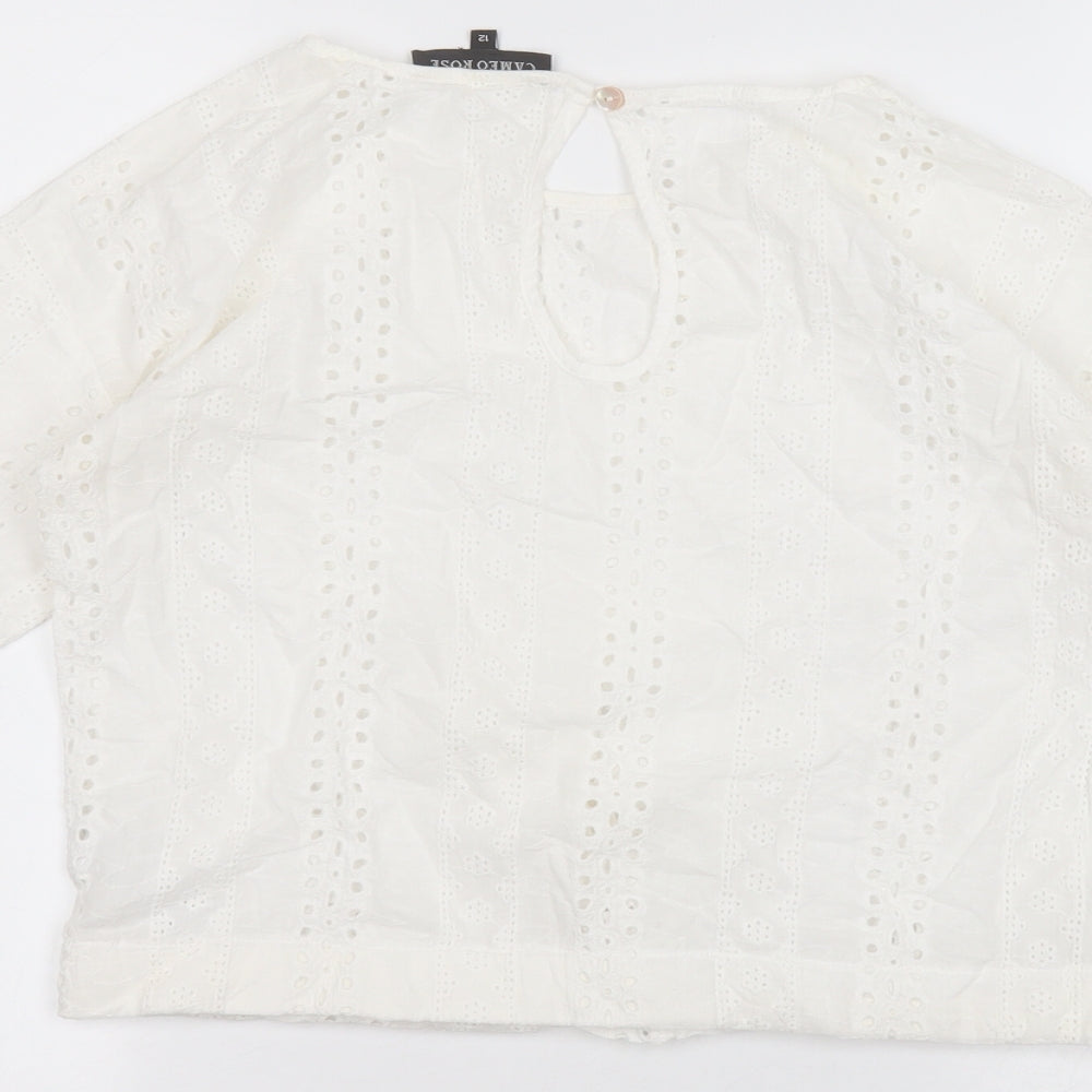 cameo Rose Womens White   Basic T-Shirt Size 12