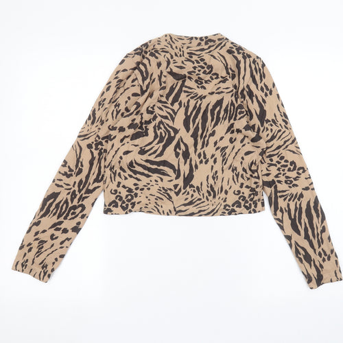 ASOS Womens Brown Animal Print  Basic T-Shirt Size 8