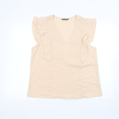 SheIn Womens Beige   Basic T-Shirt Size L