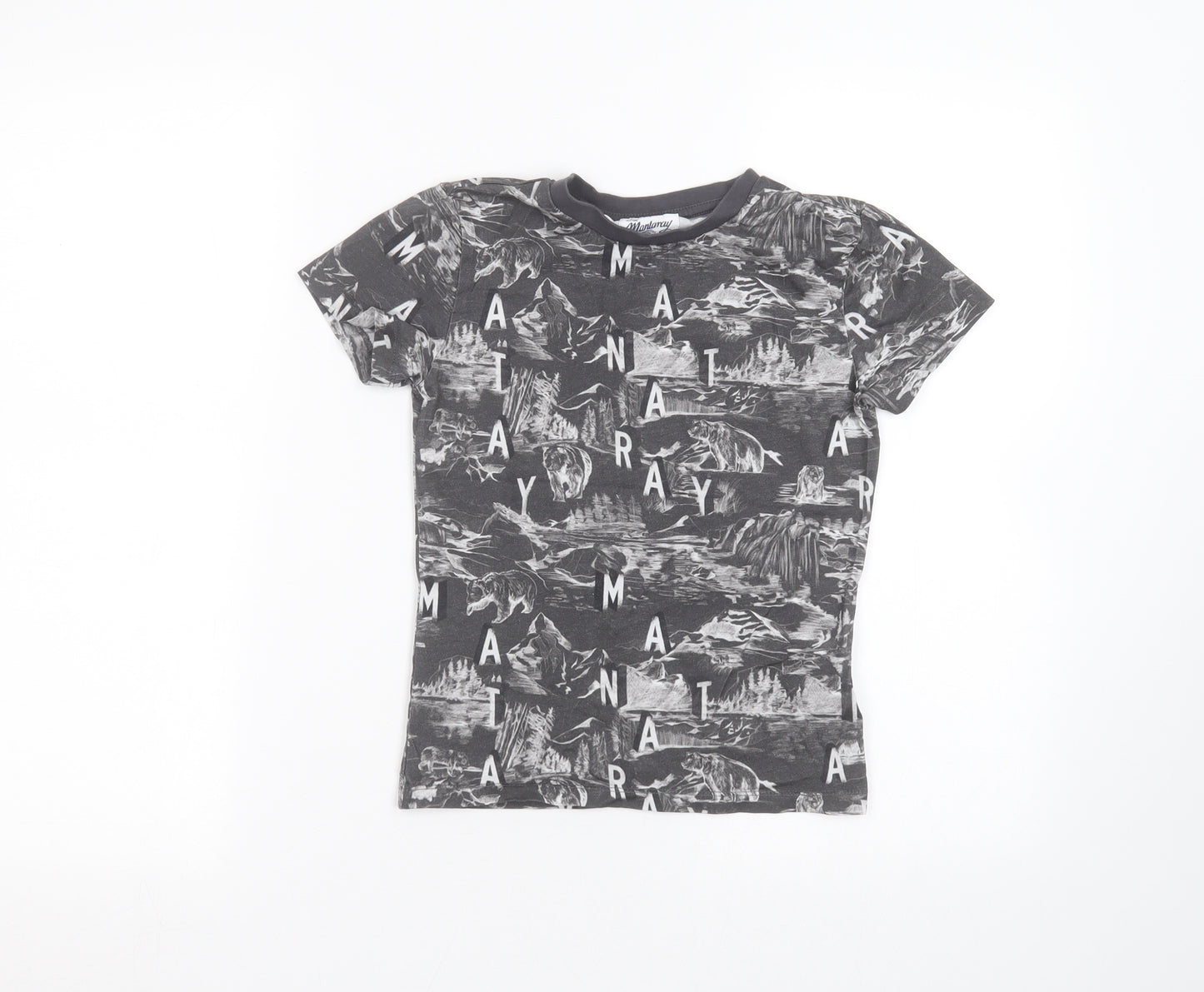 MANTARAY PRODUCTS Boys Black   Basic T-Shirt Size 7-8 Years