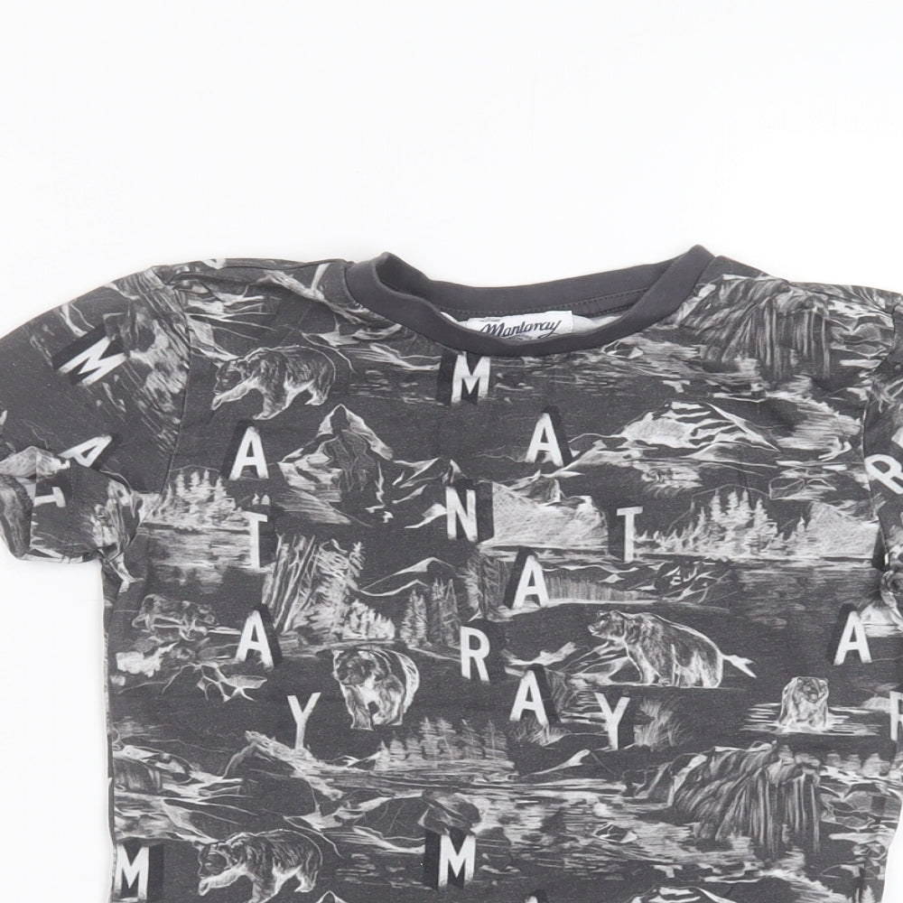 MANTARAY PRODUCTS Boys Black   Basic T-Shirt Size 7-8 Years