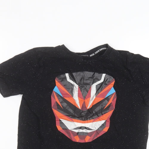 Power Rangers Boys Black   Basic T-Shirt Size 8-9 Years