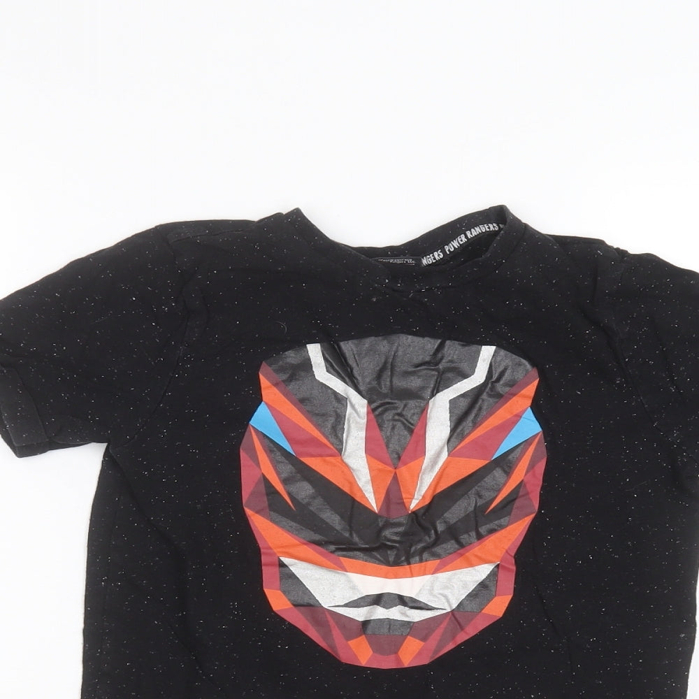 Power Rangers Boys Black   Basic T-Shirt Size 8-9 Years