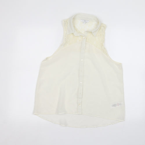 New Look Womens White   Basic Button-Up Size 12