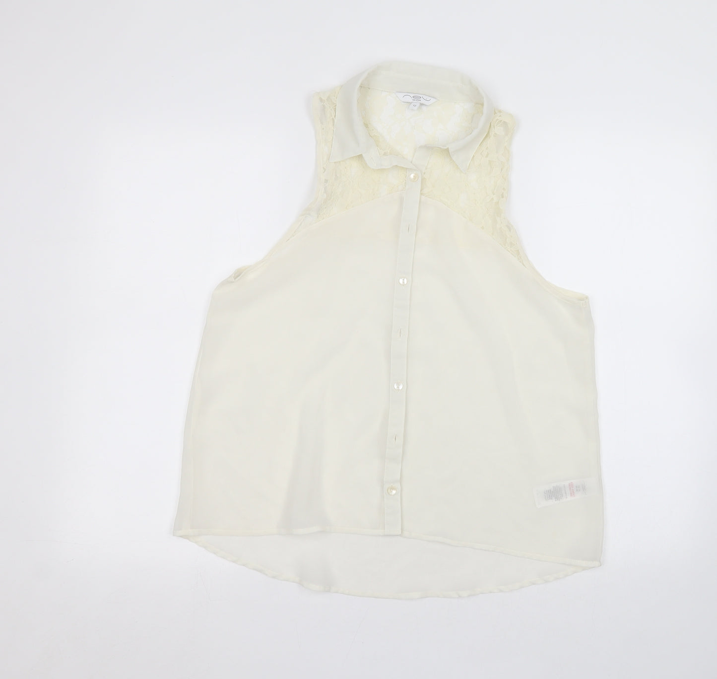 New Look Womens White   Basic Button-Up Size 12