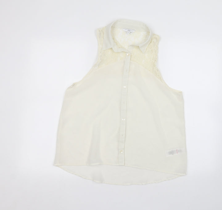 New Look Womens White   Basic Button-Up Size 12