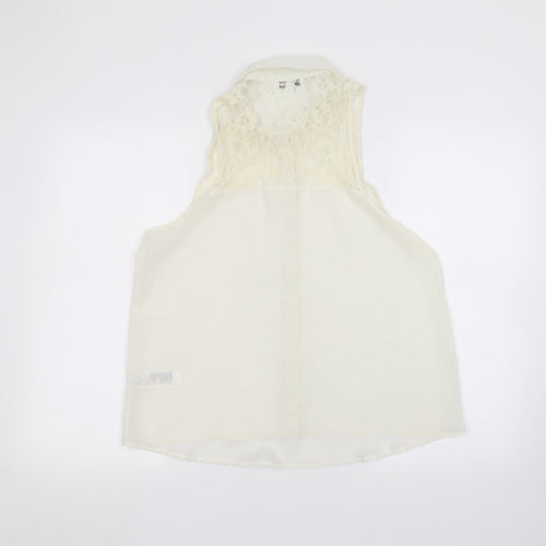 New Look Womens White   Basic Button-Up Size 12