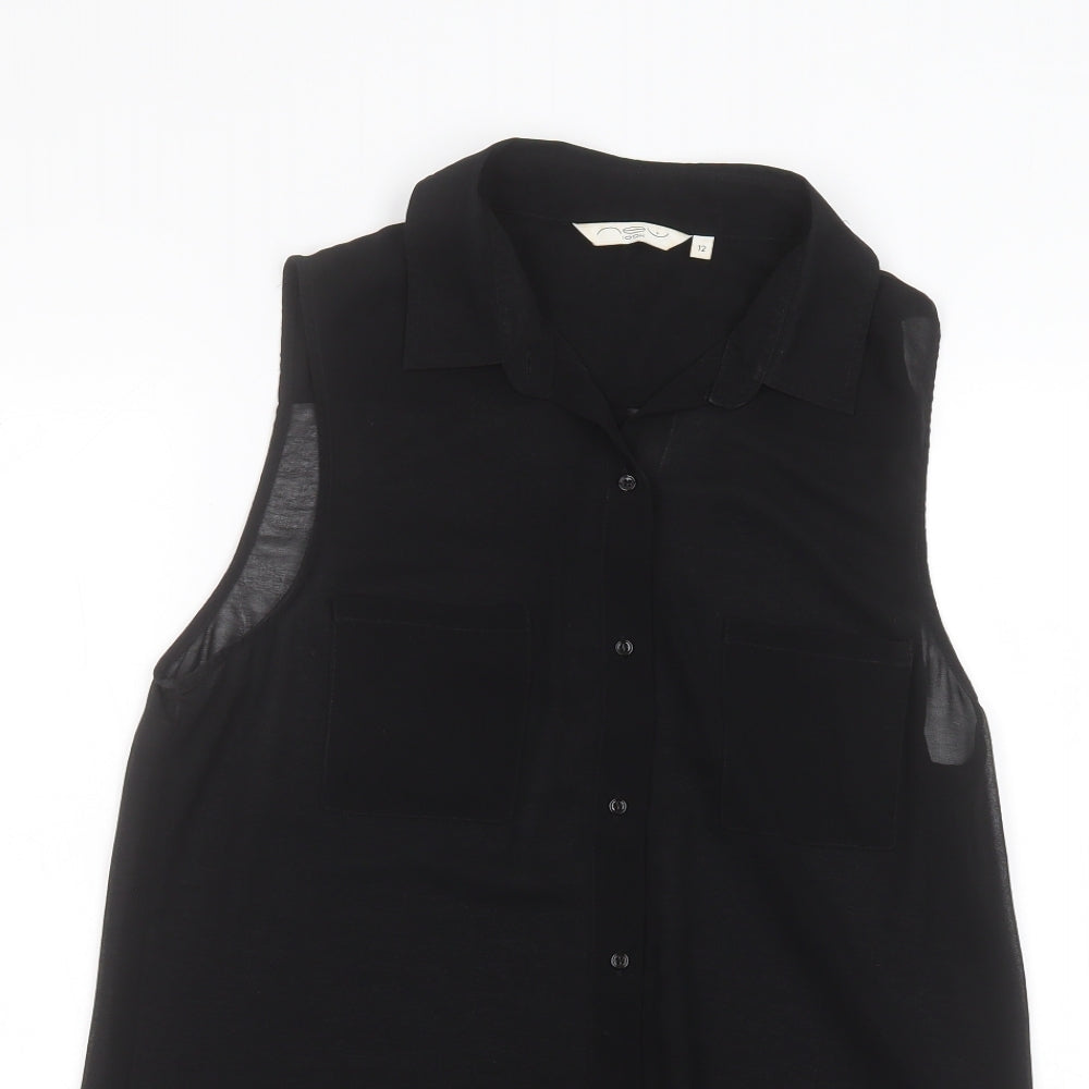 New Look Womens Black   Basic Button-Up Size 12