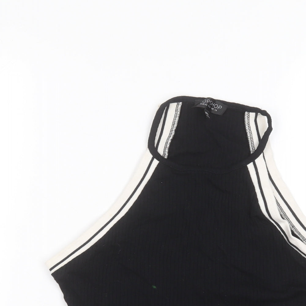 Topshop Womens Black   Basic Tank Size 14