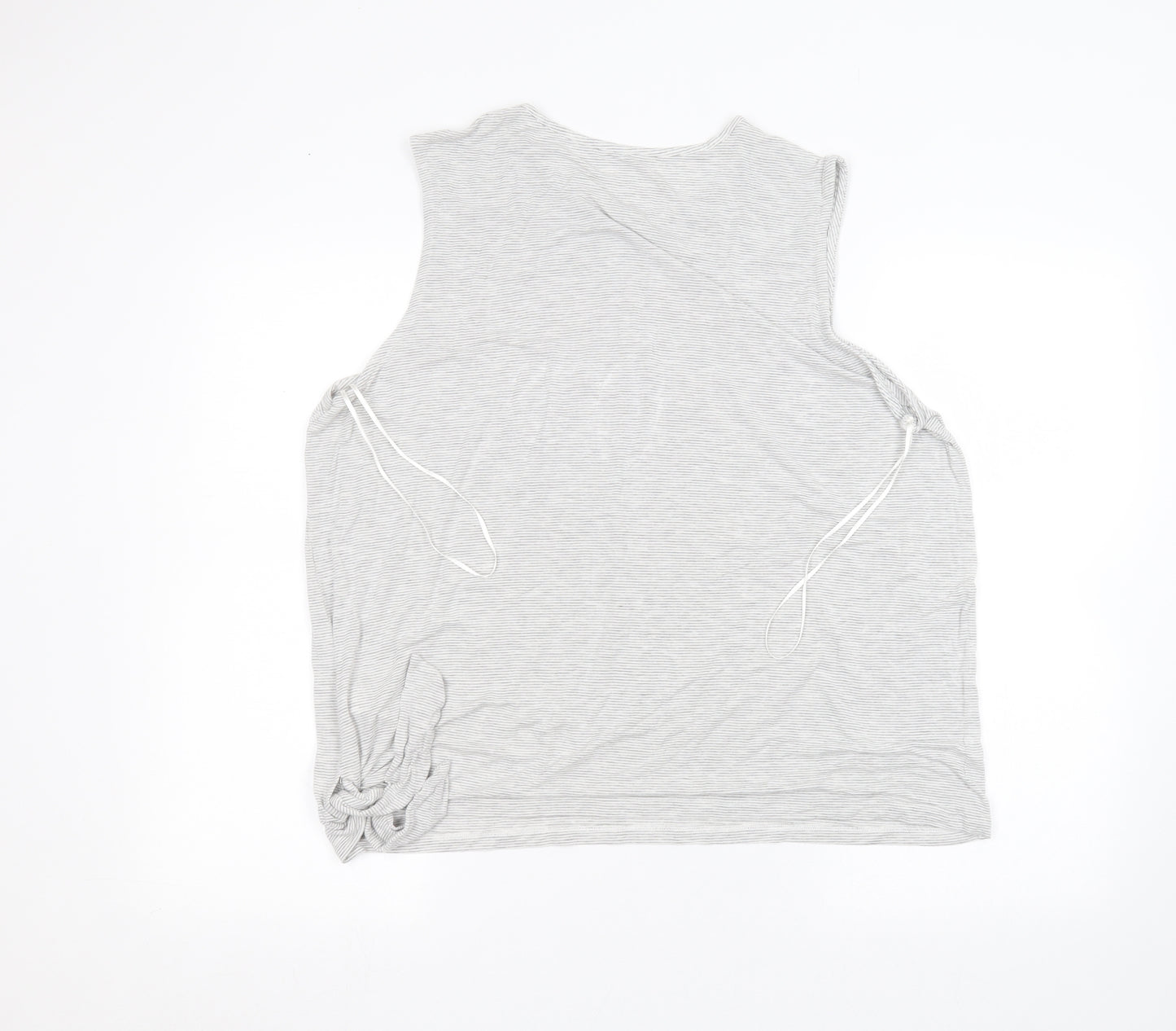 F&F Womens White Striped  Basic T-Shirt Size 16