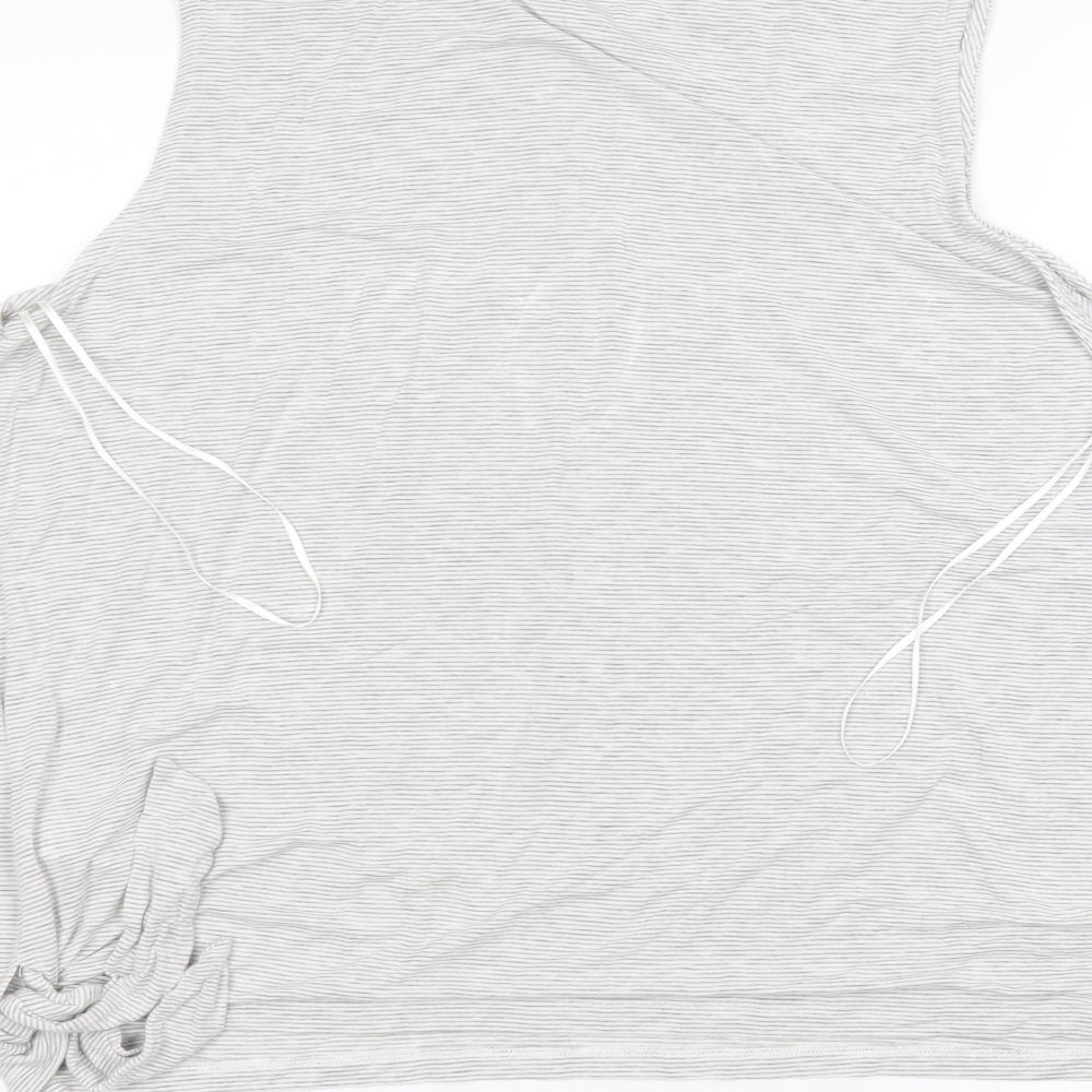 F&F Womens White Striped  Basic T-Shirt Size 16