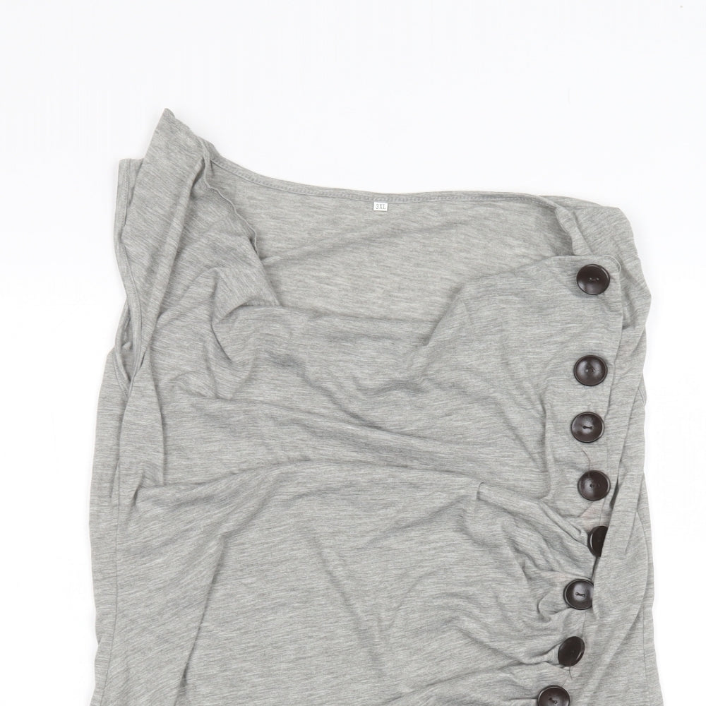 Preworn Womens Grey   Basic T-Shirt Size 3XL