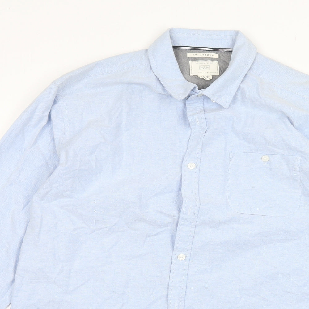 F&F Mens Blue    Dress Shirt Size L