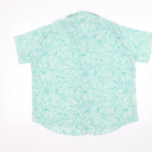 ameranto Womens Green Floral  Basic Button-Up Size 18