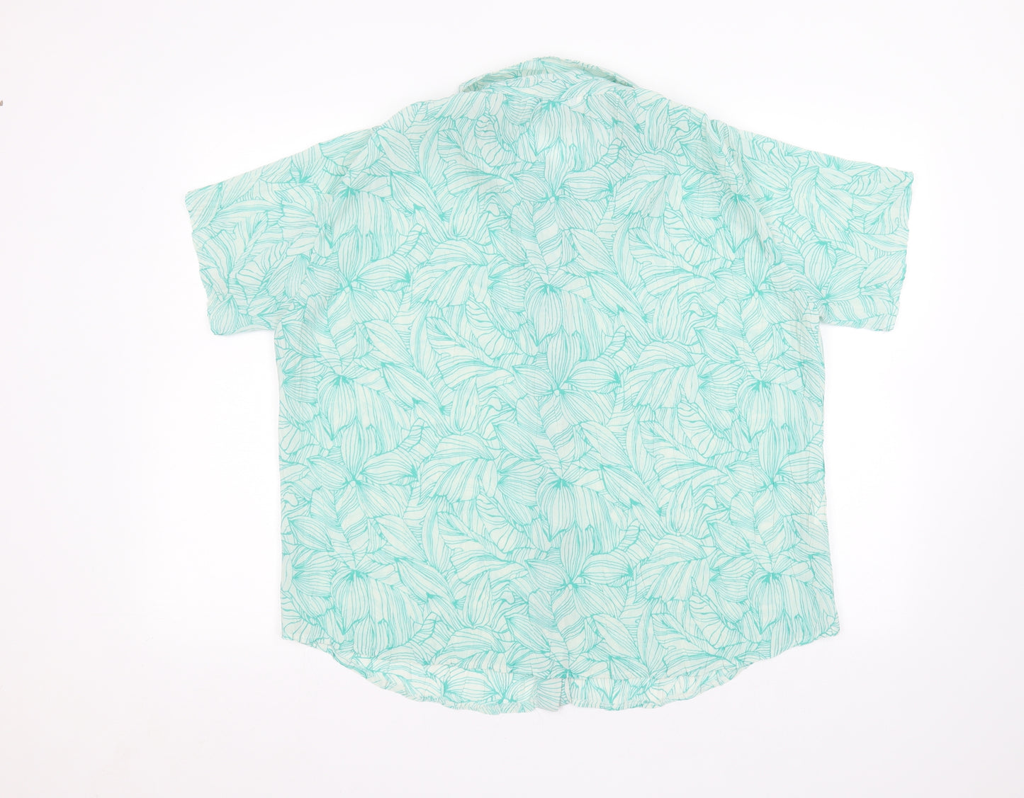 ameranto Womens Green Floral  Basic Button-Up Size 18