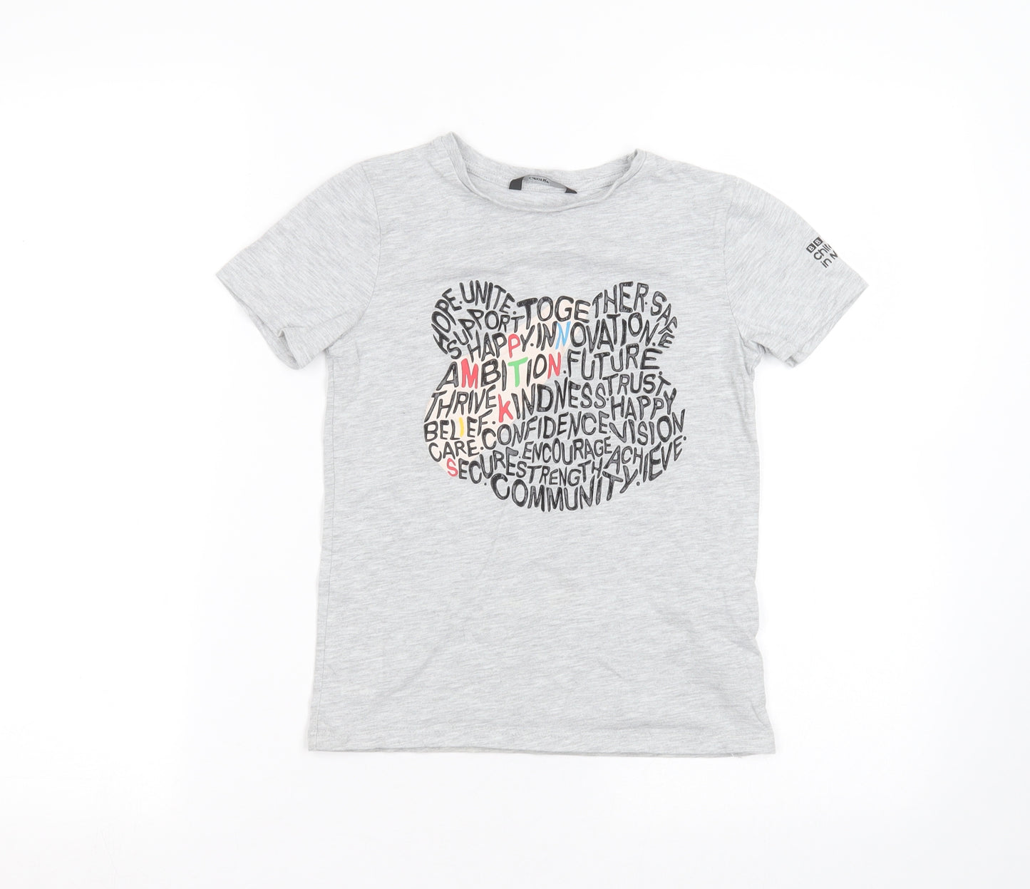 George Boys Grey   Basic T-Shirt Size 6-7 Years
