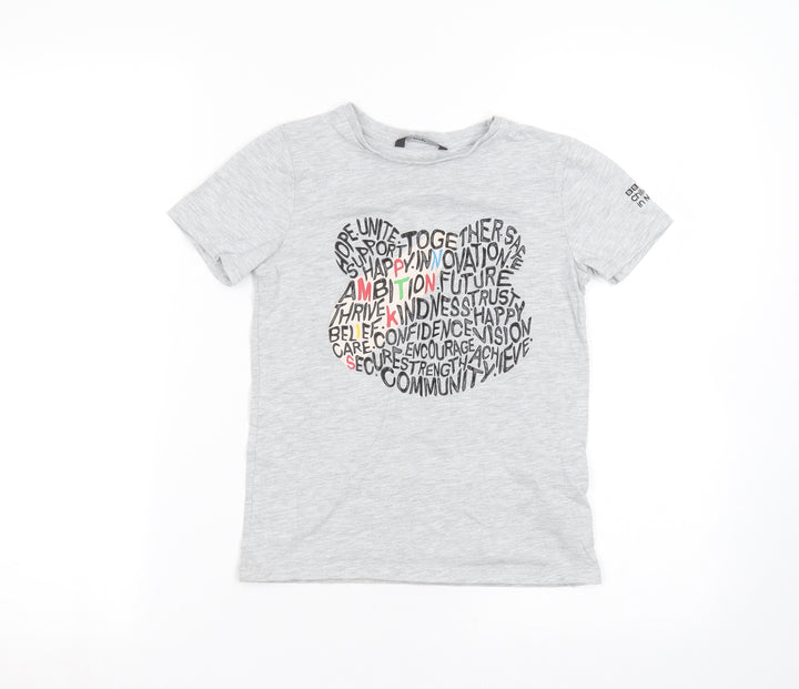 George Boys Grey   Basic T-Shirt Size 6-7 Years
