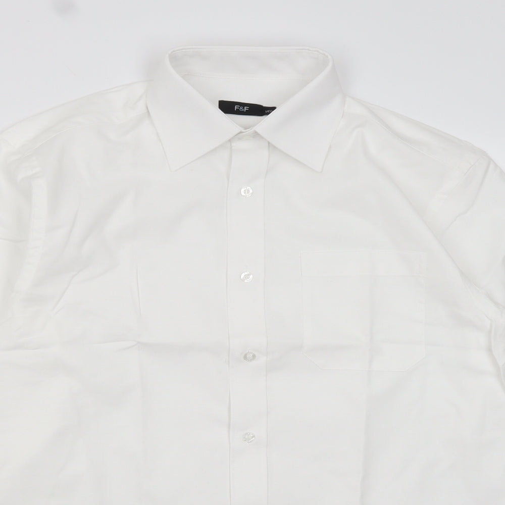 F&F Mens White    Dress Shirt Size 14.5