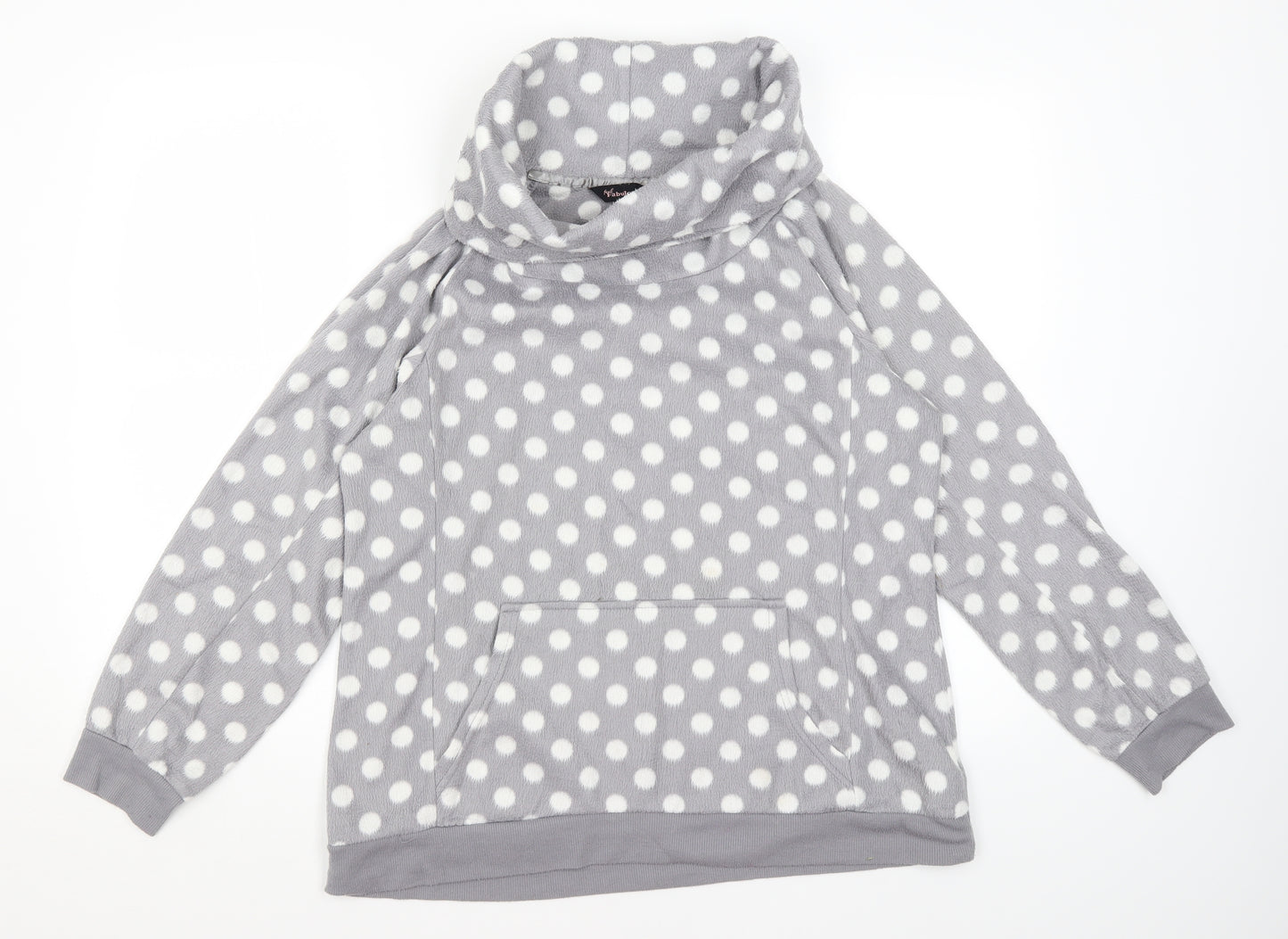 Feel Fabulous Womens Grey Polka Dot  Pullover Jumper Size 14