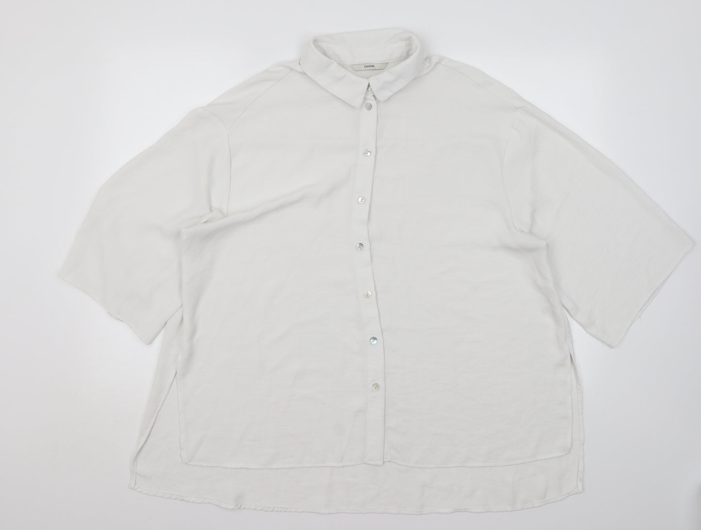 George Womens White   Basic Button-Up Size 16