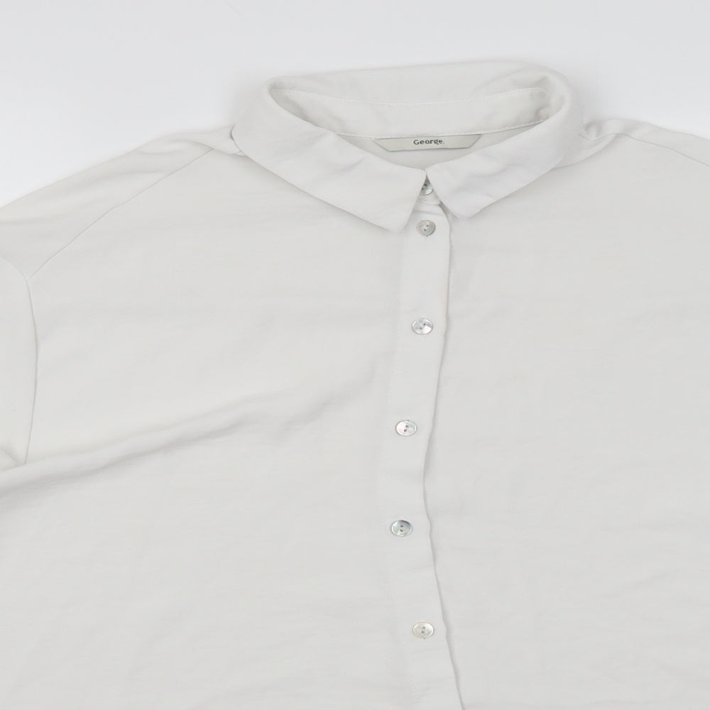 George Womens White   Basic Button-Up Size 16